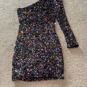 One-Shoulder Sequin Dress